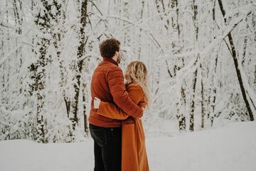 Séance photo à la neige