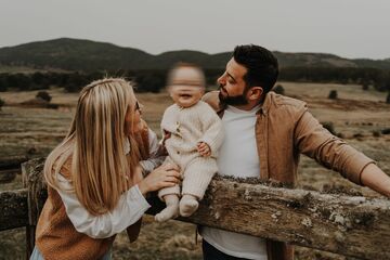 seance famille dans les volcans d'auvergne